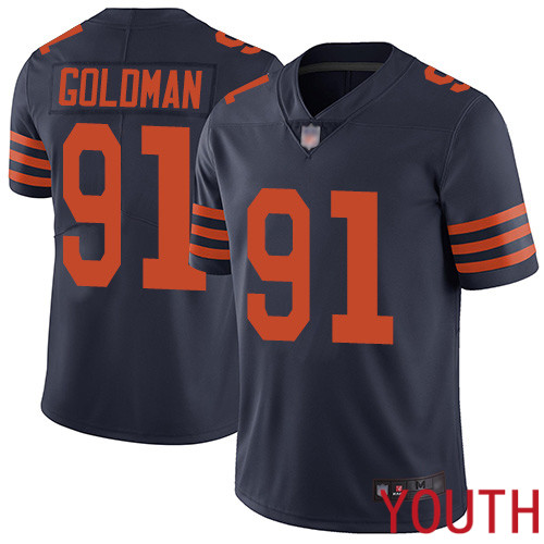 Chicago Bears Limited Navy Blue Youth Eddie Goldman Jersey NFL Football #91 Rush Vapor Untouchable